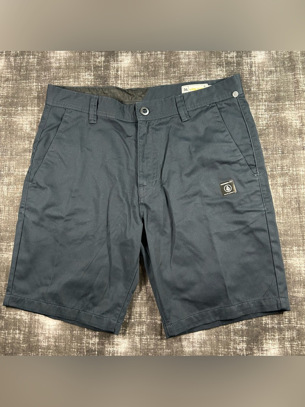 NWT Volcom Repreve Shorts Mens 34x9 Dark Navy Frickin Stacker Modern Fit Chinos